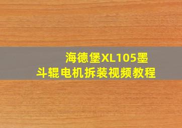 海德堡XL105墨斗辊电机拆装视频教程