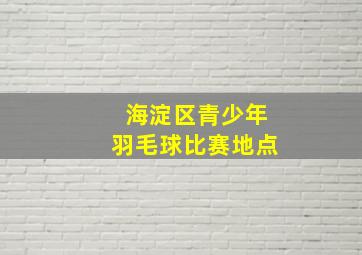 海淀区青少年羽毛球比赛地点