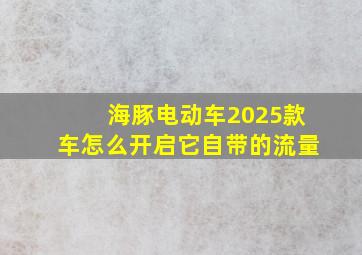 海豚电动车2025款车怎么开启它自带的流量