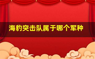 海豹突击队属于哪个军种