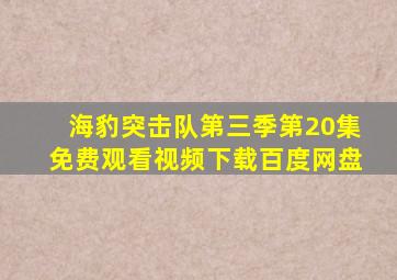 海豹突击队第三季第20集免费观看视频下载百度网盘