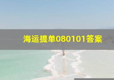 海运提单080101答案