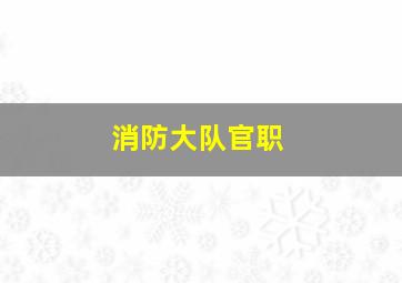 消防大队官职