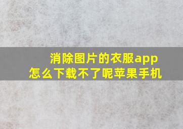 消除图片的衣服app怎么下载不了呢苹果手机