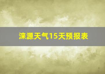 涞源天气15天预报表