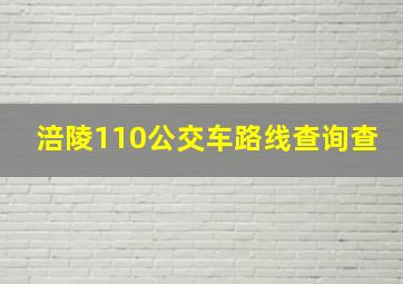 涪陵110公交车路线查询查