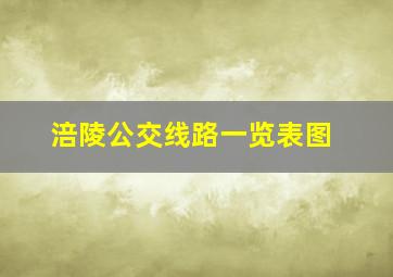 涪陵公交线路一览表图