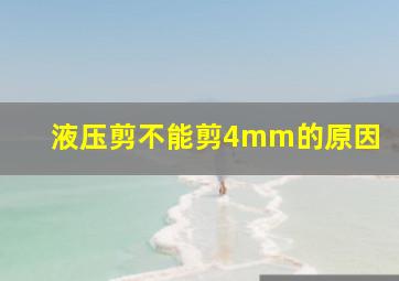 液压剪不能剪4mm的原因