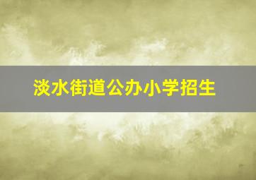 淡水街道公办小学招生