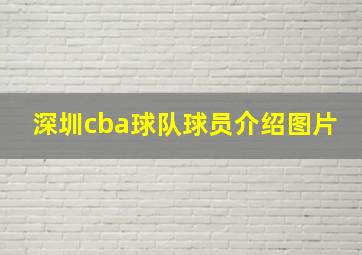 深圳cba球队球员介绍图片