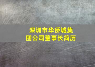 深圳市华侨城集团公司董事长简历