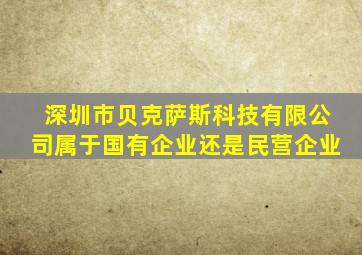 深圳市贝克萨斯科技有限公司属于国有企业还是民营企业