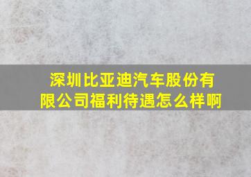 深圳比亚迪汽车股份有限公司福利待遇怎么样啊