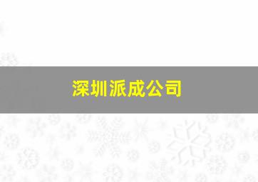 深圳派成公司