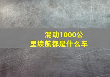 混动1000公里续航都是什么车