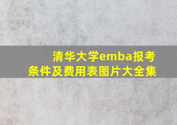 清华大学emba报考条件及费用表图片大全集