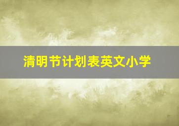 清明节计划表英文小学