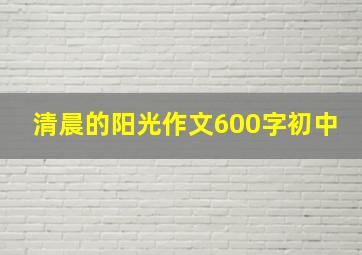 清晨的阳光作文600字初中