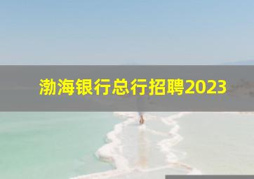 渤海银行总行招聘2023