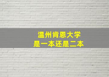 温州肯恩大学是一本还是二本