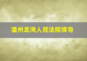 温州龙湾人民法院领导