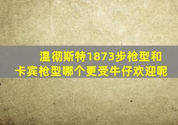 温彻斯特1873步枪型和卡宾枪型哪个更受牛仔欢迎呢