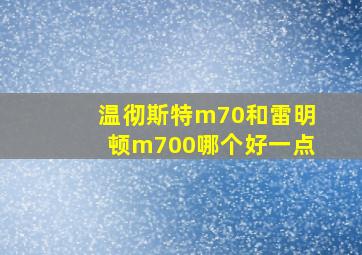 温彻斯特m70和雷明顿m700哪个好一点