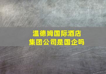 温德姆国际酒店集团公司是国企吗