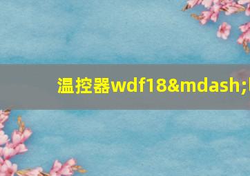 温控器wdf18—l