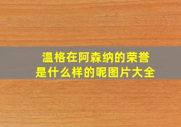 温格在阿森纳的荣誉是什么样的呢图片大全