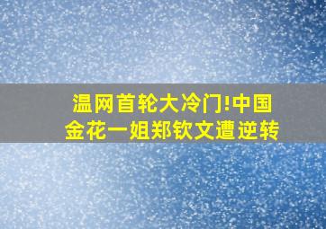 温网首轮大冷门!中国金花一姐郑钦文遭逆转