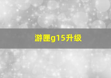 游匣g15升级