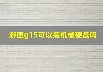 游匣g15可以装机械硬盘吗