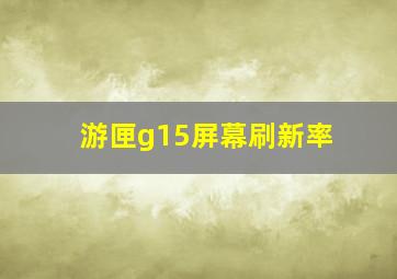 游匣g15屏幕刷新率