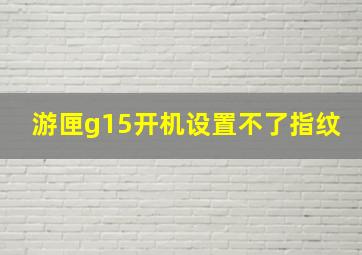 游匣g15开机设置不了指纹