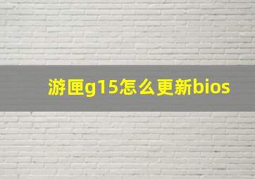 游匣g15怎么更新bios