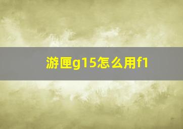 游匣g15怎么用f1