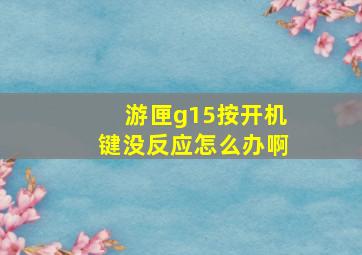 游匣g15按开机键没反应怎么办啊