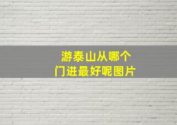 游泰山从哪个门进最好呢图片