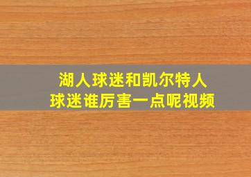 湖人球迷和凯尔特人球迷谁厉害一点呢视频