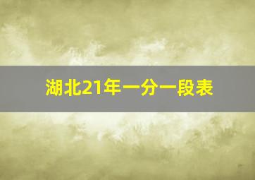 湖北21年一分一段表