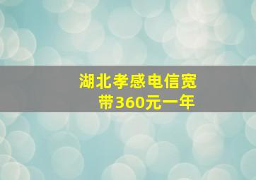 湖北孝感电信宽带360元一年