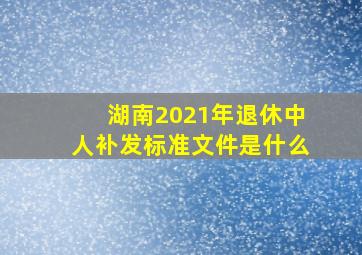 湖南2021年退休中人补发标准文件是什么