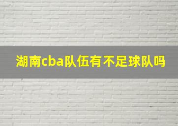 湖南cba队伍有不足球队吗