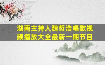 湖南主持人魏哲浩唱歌视频播放大全最新一期节目