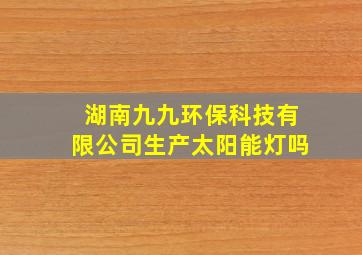 湖南九九环保科技有限公司生产太阳能灯吗