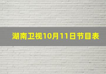 湖南卫视10月11日节目表