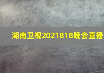 湖南卫视2021818晚会直播