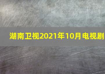 湖南卫视2021年10月电视剧