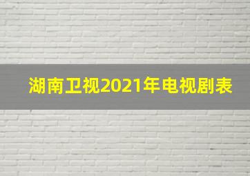 湖南卫视2021年电视剧表